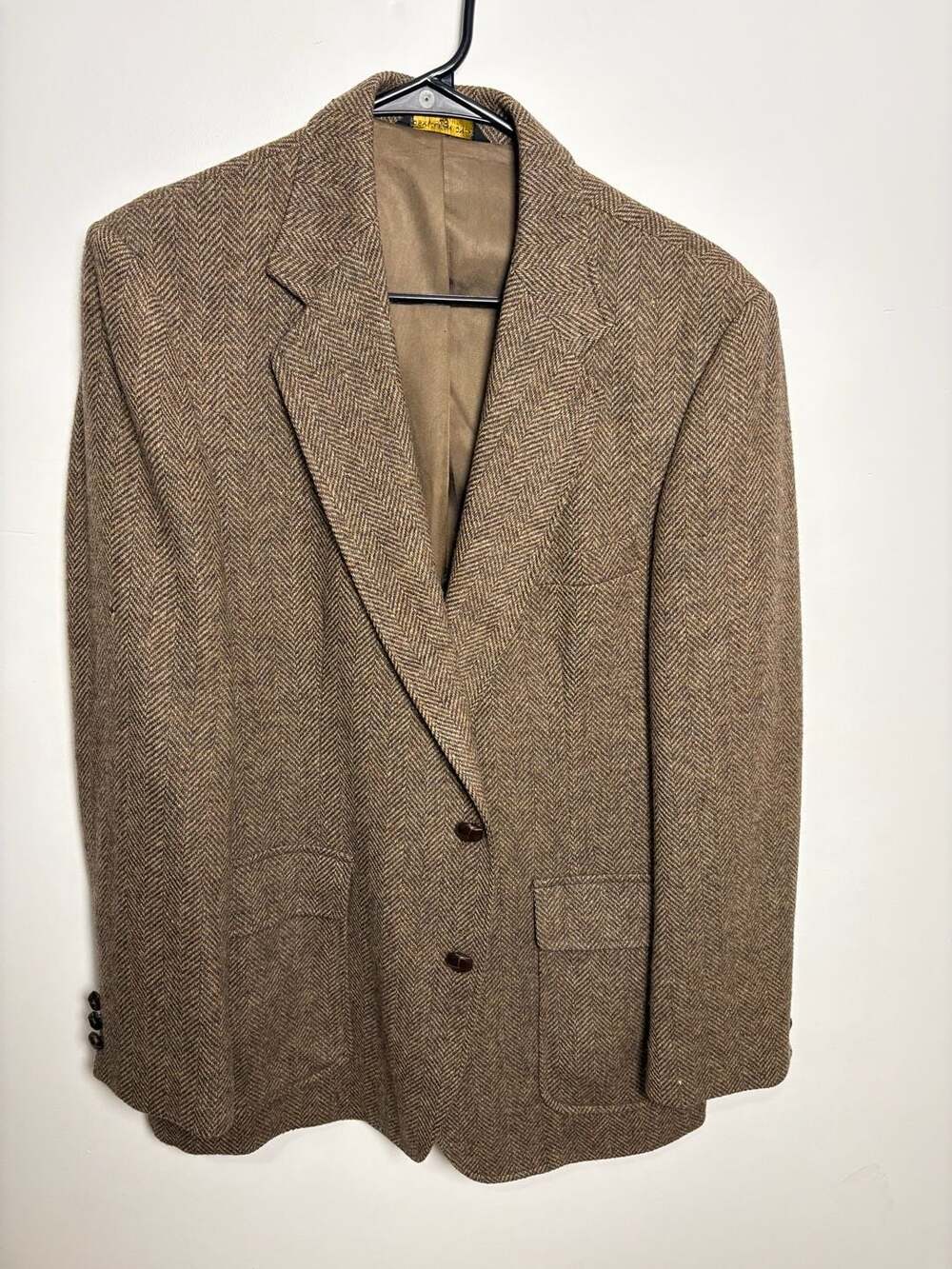 Haggar Men's Brown Herringbone 100% Pure Wool Sport Coat